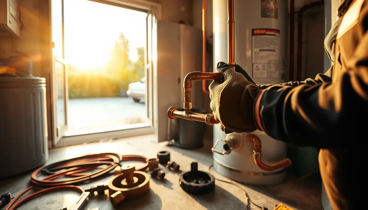 Installation professionnelle d'un chauffe-eau thermodynamique dans un garage du Lot-et-Garonne