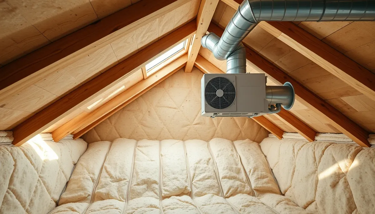 Installation gainable dans des combles isolés d'une maison