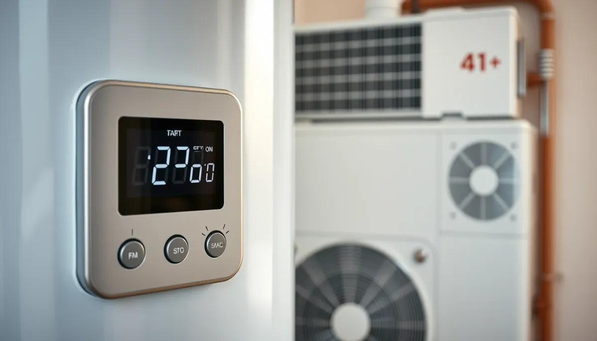 Détail de la fiche technique d'un chauffe-eau thermodynamique Ariston Nuos avec affichage numérique