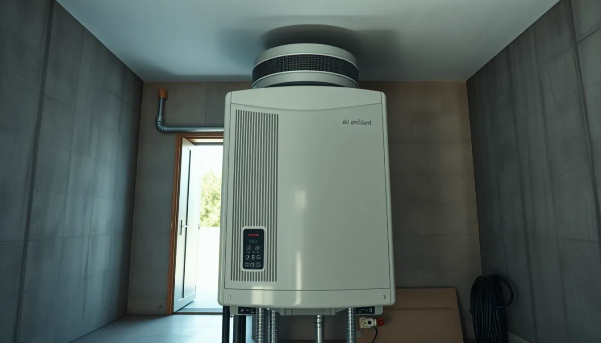 Chauffe-eau thermodynamique monobloc sur air ambiant dans un garage