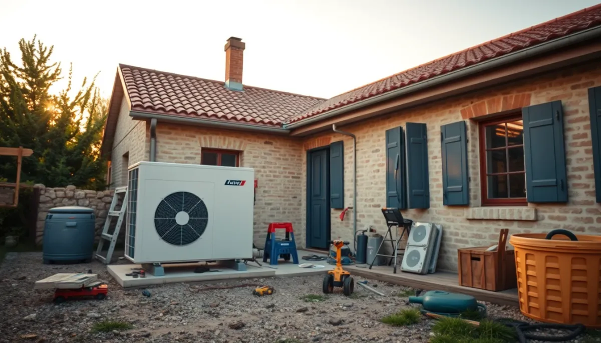 Installation d'une pompe à chaleur air/eau dans une maison du Lot-et-Garonne
