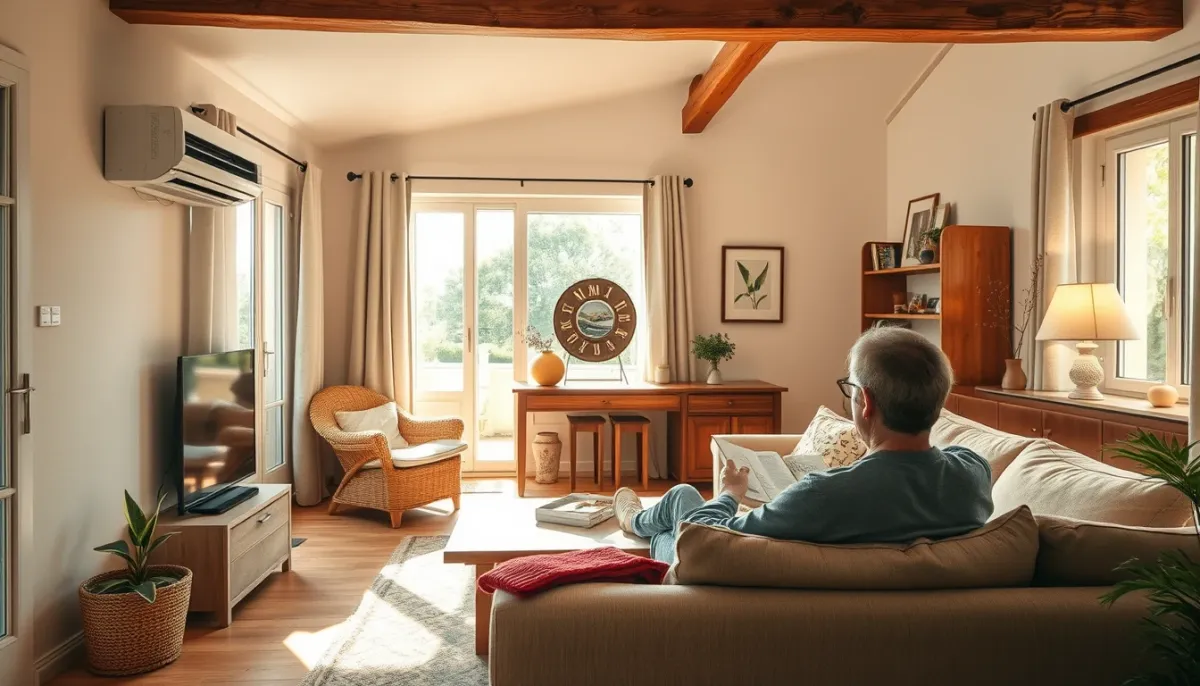 Salon climatisé dans une maison du Lot-et-Garonne