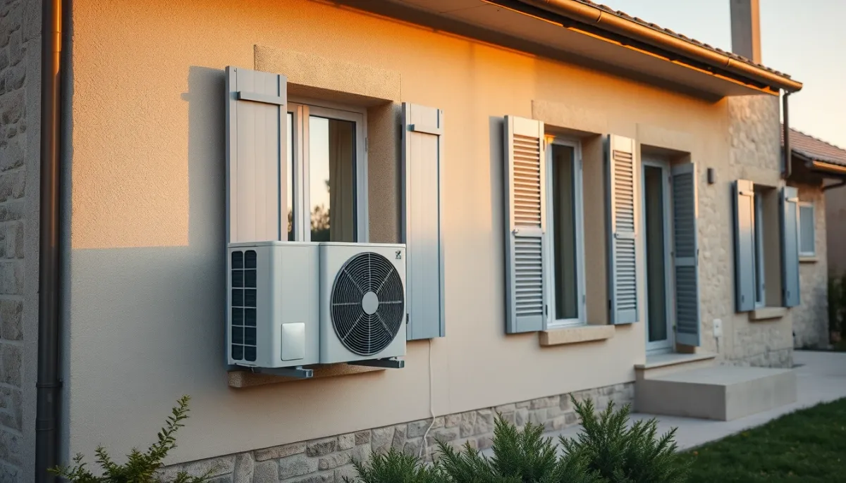 Maison avec unité extérieure de climatisation en Lot-et-Garonne