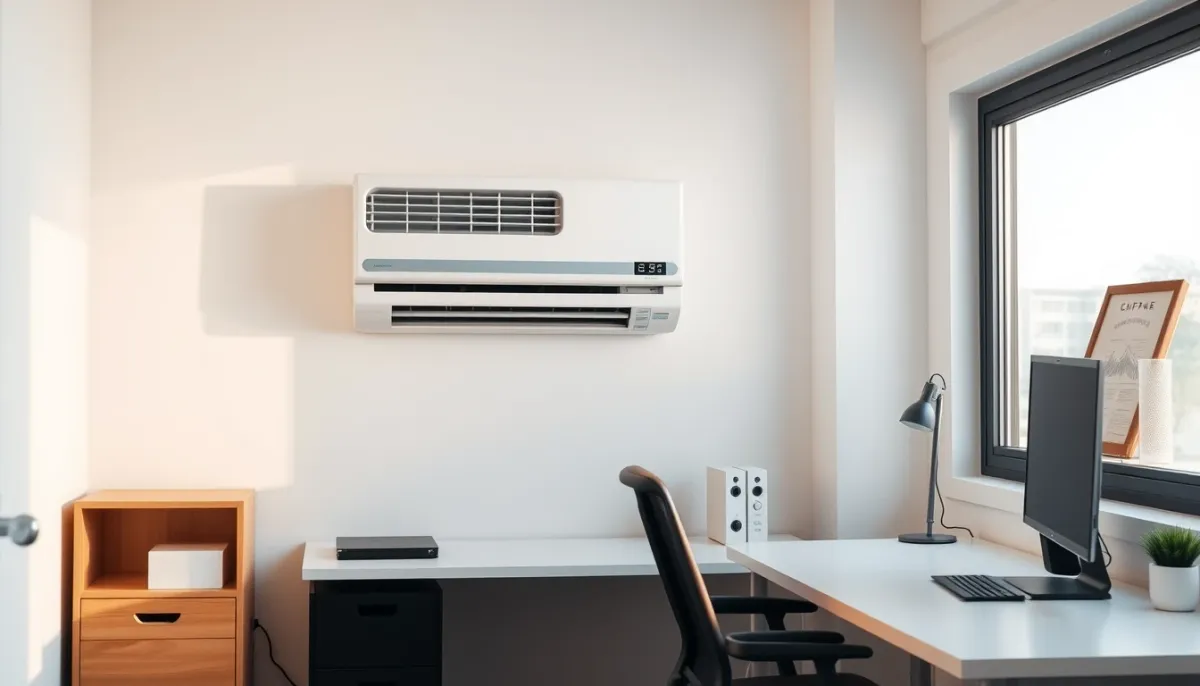 Climatisation sans unité extérieure dans un petit bureau à domicile