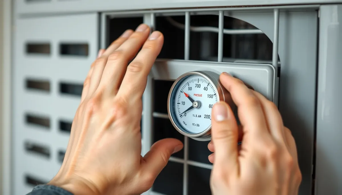 Vérification de la pression d'eau sur une pompe à chaleur air/eau